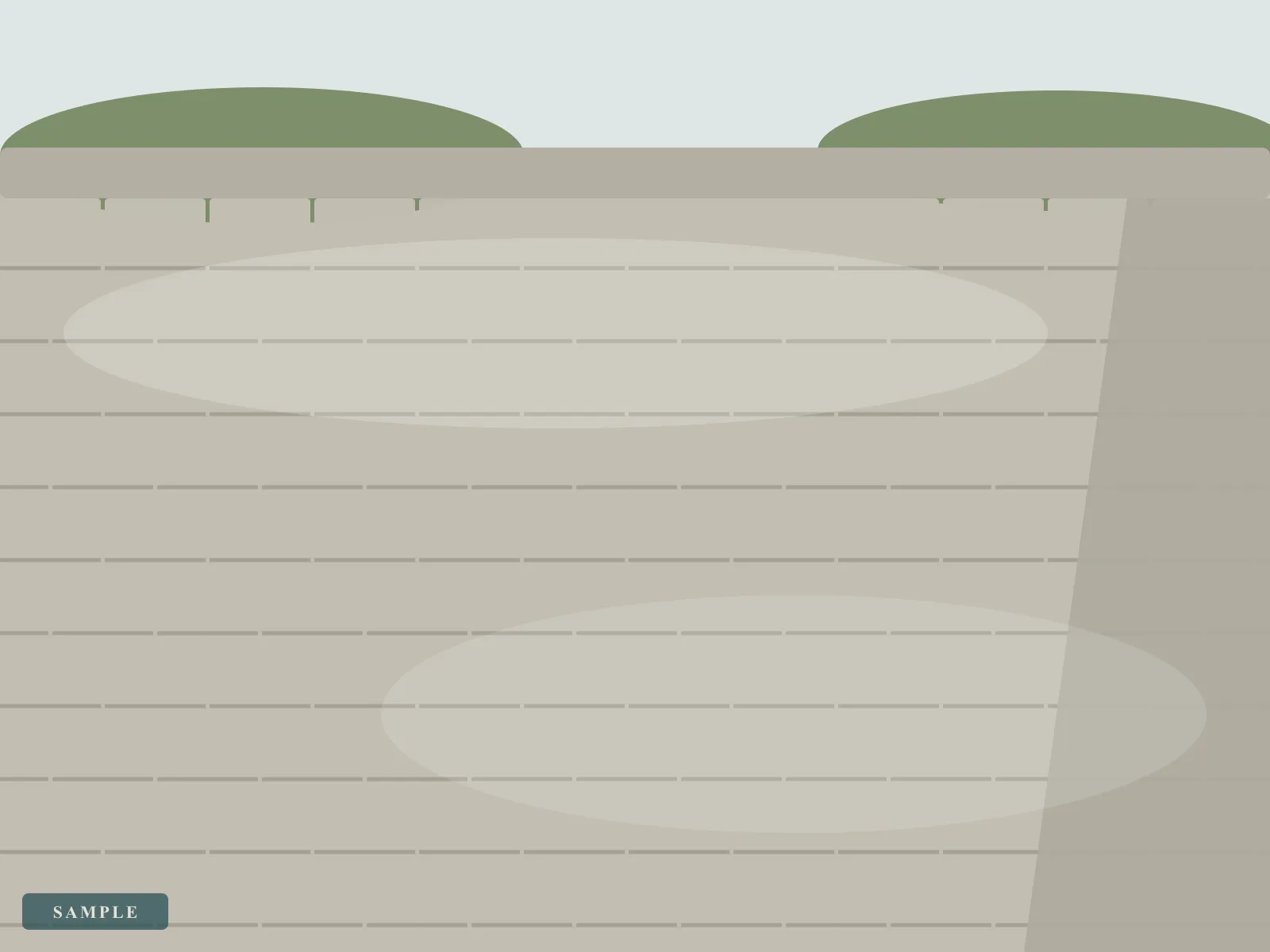 Sample illustration: the same tiled roof clean, the tiles even and pale with no streaking